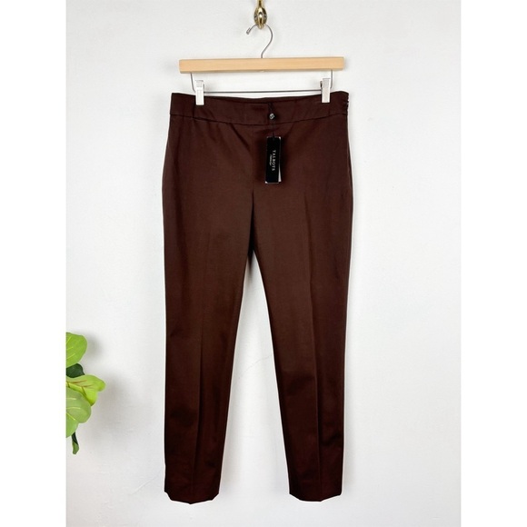 NWT Talbots Brown Classic Side Zip Pant Sz 8p - Picture 1 of 8